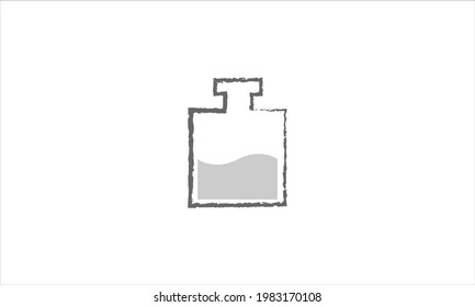 Perfume bottle icon Logo in minimal design vector template illustration
