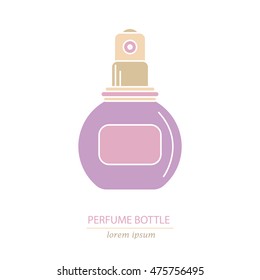  Perfume bottle icon. No stroke, only fill color. Can use for design wrapping paper packaging, scrap-booking, sites and perfume shops