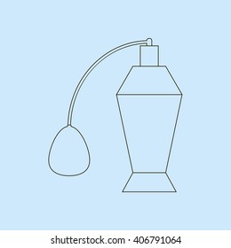 Perfume Bottle Icon on a blue background. Vector  illustration