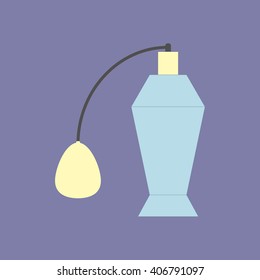 Perfume Bottle Icon on a purple background. Vector  illustration
