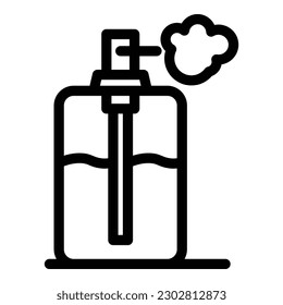 Vector de contorno del icono del frasco Perfume. Aire limpio. Purify eco
