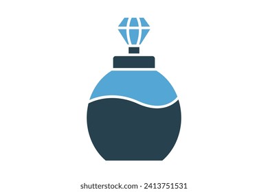 Icono de la botella Perfume. icono relacionado con la fragancia y la perfumería. estilo de icono sólido. ilustración de elemento