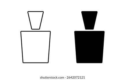 Perfume bottle icon set. Body spray vector icon. Body perfume. Deodorant icon. Fragrance perfume vector icon. Set of simple perfume line icons.