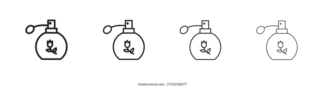 Conjunto de iconos de botella de perfume eps10. ilustración, Vector de símbolo de logotipo Plantilla de pictograma