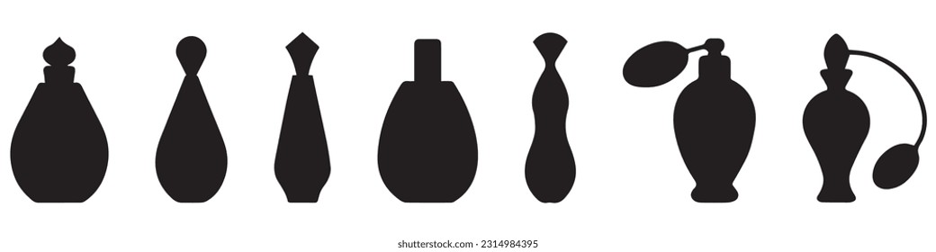 Icono del frasco Perfume con fondo blanco. Vector de material de estilo de línea delgada.EPS 10