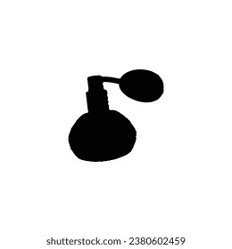 Perfume bottle icon. Simple style perfume big sale poster background symbol. Perfume brand logo design element. Perfume bottle t-shirt printing. Vector for sticker.