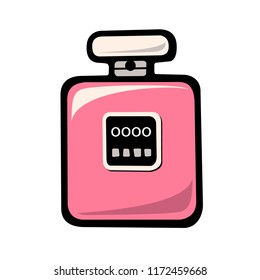 Perfume bottle icon. Perfume sketch illustration for print, web, mobile and infographics. Womens perfume bottle. Fashion and style.