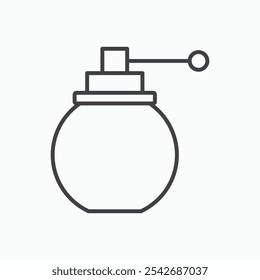 Perfume ícone de garrafa em linhas finas pretas