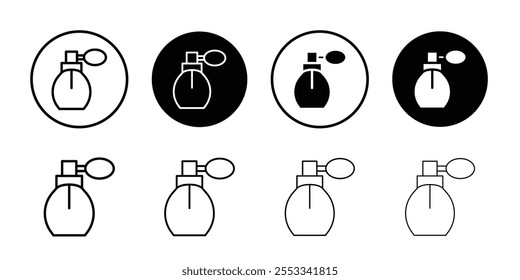 Icono de botella de perfume Juego de Ilustración vectorial de línea delgada
