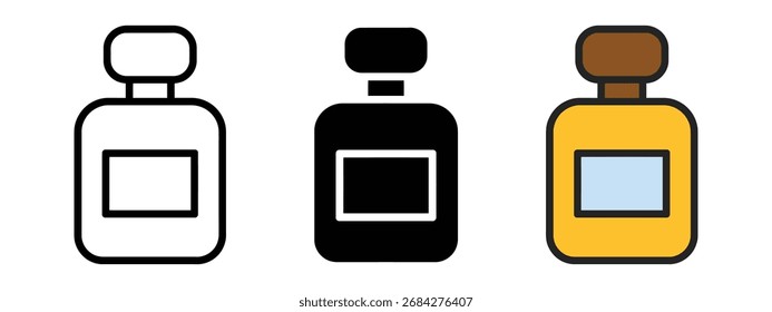 Vector del icono de la botella de perfume. Ilustración vectorial moderna y símbolo cosmético.