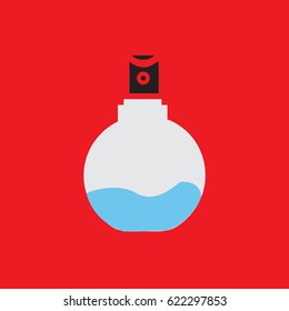 perfume bottle icon vector on red background