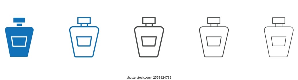Botella de perfume icono Vector conjunto colección para el Web