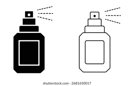 Icono de botella de perfume. Vector conjunto de botellas de cosméticos. Silueta del icono de la línea de la botella de perfume. Ilustración vectorial.