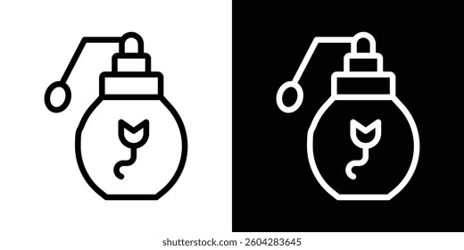 Perfume bottle icons vectors set in stroke line style.