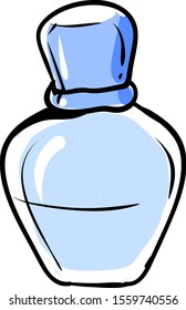 Botella perfume, ilustración, vector sobre fondo blanco.
