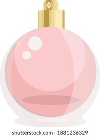 Botella perfume, ilustración, vector sobre fondo blanco.