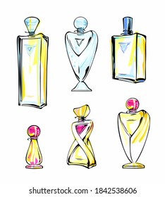 Perfume bottle isolated on white background. Perfume Bottle Vector Images 