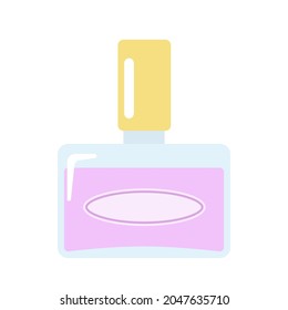 Perfume bottle isolated on white background. Cartoon flat style. Vector illustration
