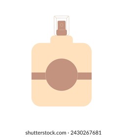 Perfume bottle isolated on white background. Male fragrance fashion. Vector flat illustration.