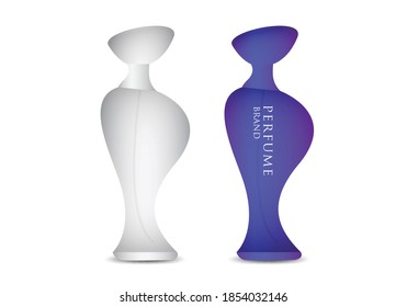 Botella perfume aislada de vector gráfico 3D realista, diseño de embalaje, diseño de producto