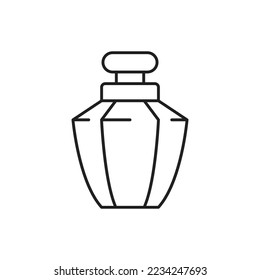 Diseño de icono de línea de botella Perfume. aislado de fondo blanco. ilustración vectorial