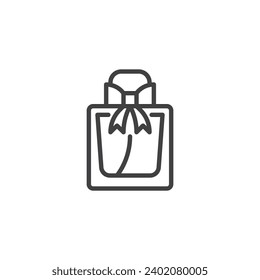 Perfume bottle line icon. linear style sign for mobile concept and web design. A Bottle of Perfume outline vector icon. Symbol, logo illustration. Vector graphics