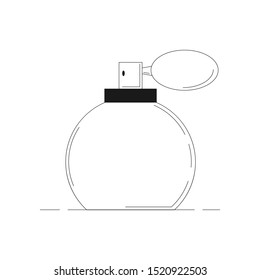 Perfume bottle line icon. Vector illustration for design and web.