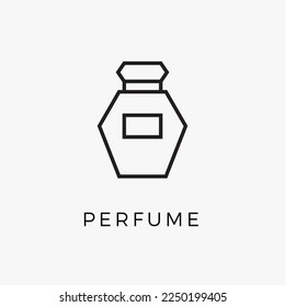 Perfume bottle line icon vector fragrance linear spray art cosmetic flat icon. Perfume illustration scent bottle design deodorant