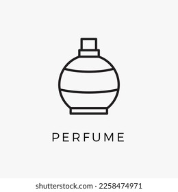 Perfume bottle line icon vector fragrance linear spray art cosmetic flat icon. Perfume illustration scent bottle design deodorant