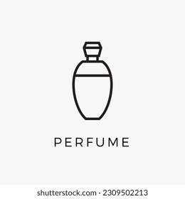 Perfume bottle line icon vector fragrance linear spray art cosmetic flat icon. Perfume illustration scent bottle design deodorant