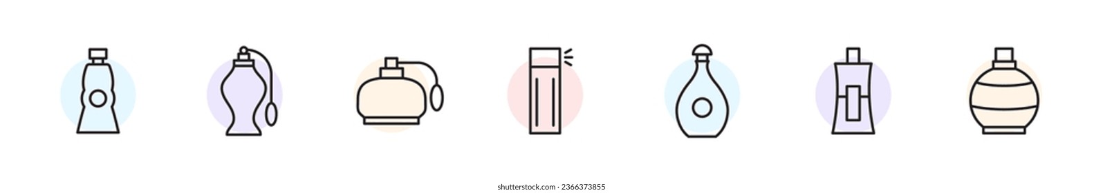 Perfume bottle line icon vector fragrance linear spray art cosmetic flat icon. Perfume illustration scent bottle design deodorant