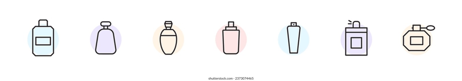 Perfume bottle line icon vector fragrance linear spray art cosmetic flat icon. Perfume illustration scent bottle design deodorant