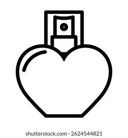 Perfume bottle in line style. Vector illustration