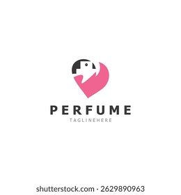 El símbolo del diseño del logotipo de la botella de perfume se puede utilizar para el negocio y la Plantilla cosmética de la tienda del perfume