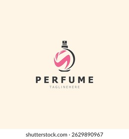 Perfume bottle logo design symbol can be used for business and cosmetic perfume shop template
