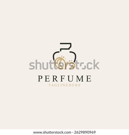 Perfume bottle logo design symbol can be used for business and cosmetic perfume shop template
