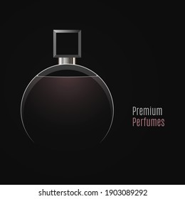 Perfume Bottle Logo On Black Background