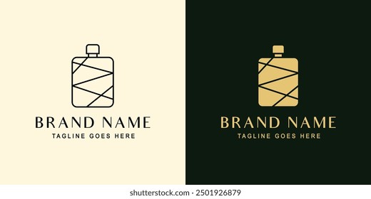 Perfume bottle minimal logo design illustration
