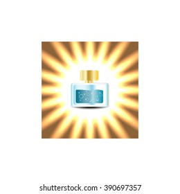 perfume bottle on bright background