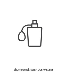 Perfume bottle outline icon. linear style sign for mobile concept and web design. Barber odor simple line vector icon. Symbol, logo illustration. Pixel perfect vector graphics
