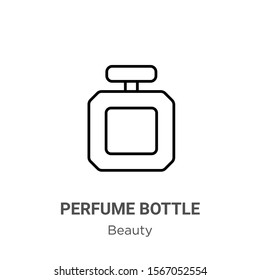 Perfume bottle outline vector icon. Thin line black perfume bottle icon, flat vector simple element illustration from editable beauty concept isolated on white background