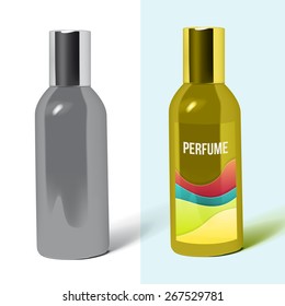 perfume bottle package isolated. Pack Template for your design and branding. Vector