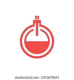 perfume bottle with power button simple icon logo design, logo with a minimalist style. Icon Concept Isolated Vector Design Template