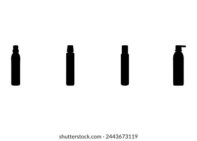 Conjunto de iconos de silueta de botella de perfume