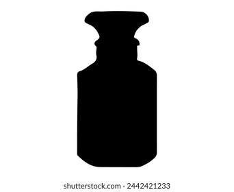 Perfume bottle silhouette vector art white background