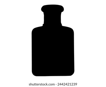 Perfume bottle silhouette vector art white background