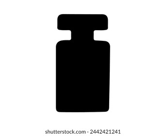 Fondo blanco del arte del vector de la silueta de la botella de perfume