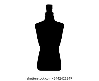 Perfume bottle silhouette vector art white background