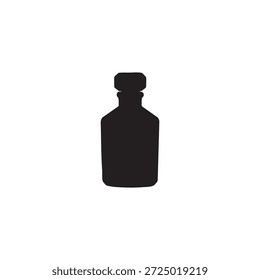 Diseño de ilustración plana de Vector de silueta de botella de perfume.