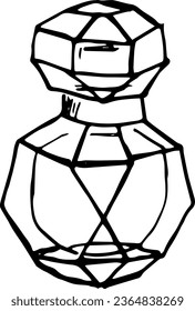 Perfume bottle spray hand drawn illustration